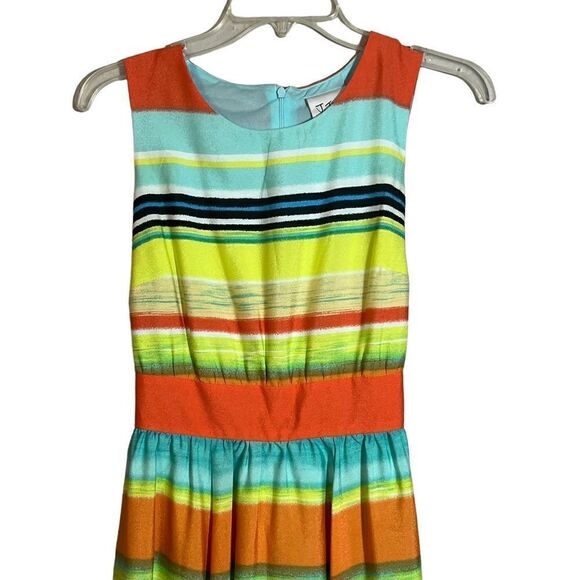 J. Taylor Sleeveless Striped Dress Knee Length Fit and Flare Women's Size 4 - Picture 7 of 7